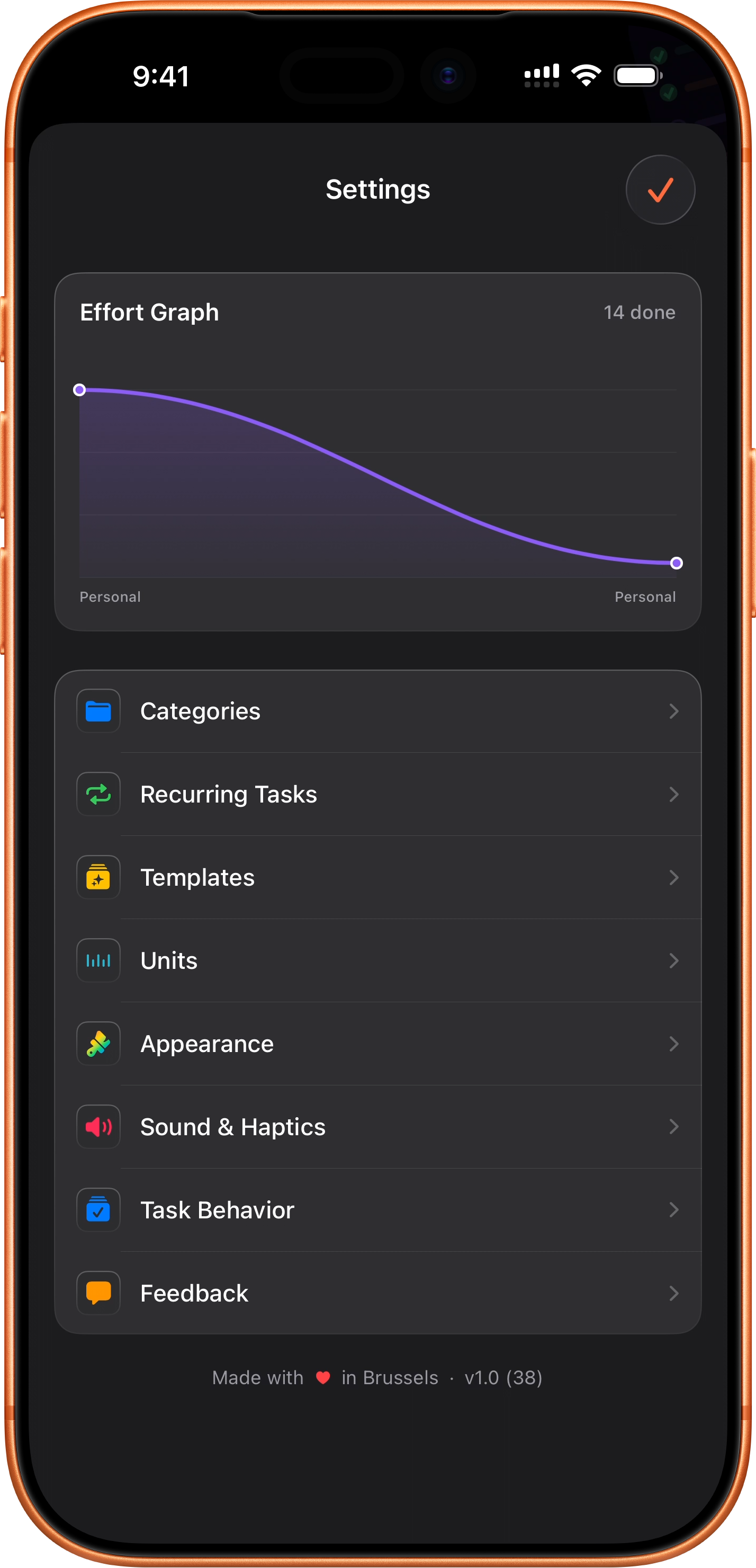 Settings dark