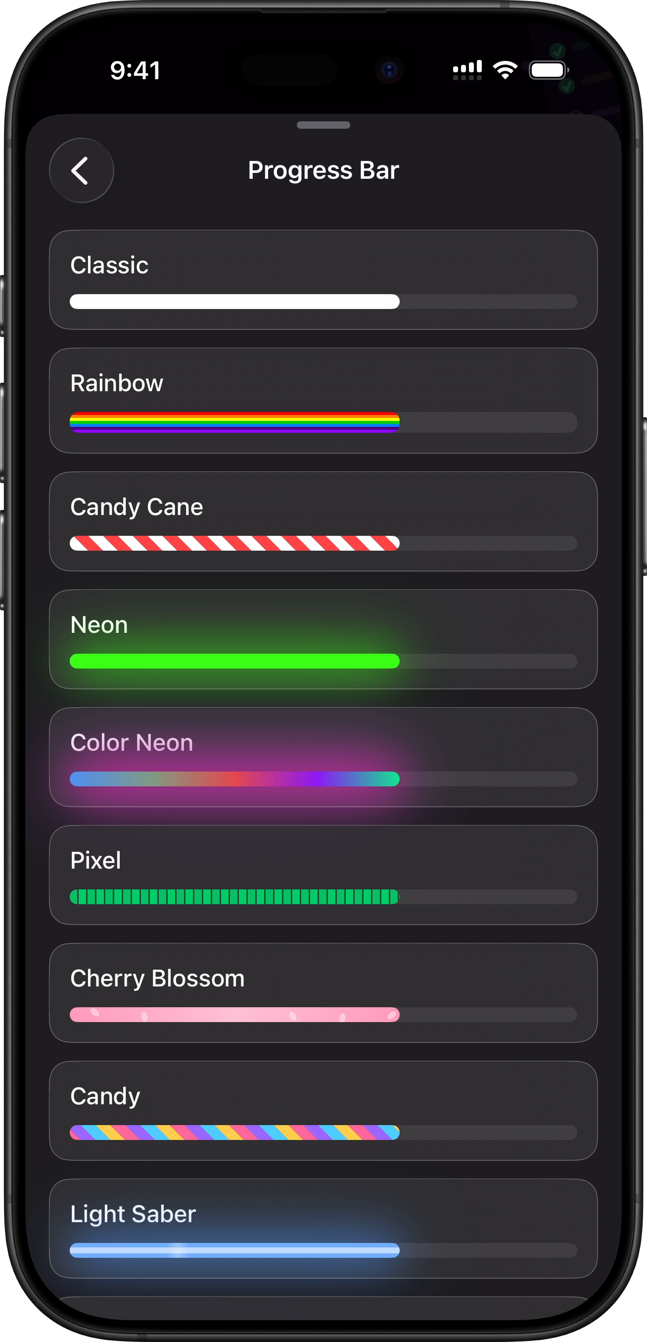 Progress bars dark